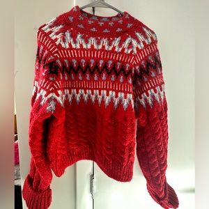 Cable Knit Jacquard Sweater